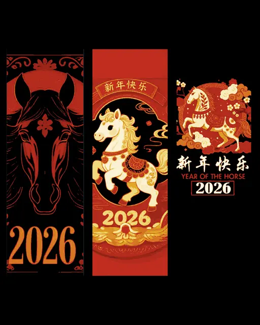 HueForge model: Celebrating the Chinese New Year - the year of the Horse - sert of bookmarks by BooneCo3d