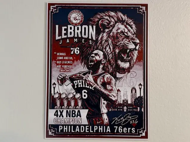 HueForge model: LeBron Philly 76ers NBA Poster Style HueForge by liv_3d