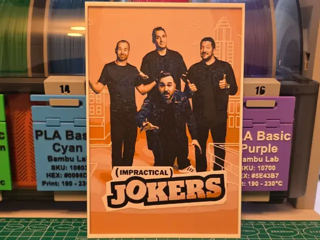 HueForge model: Impractical Jokers Poster - Hueforge Art by Lumpy3D