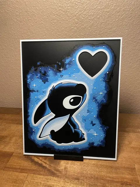 HueForge model: Stitch Blue Heart by Cloudy Nostalgia