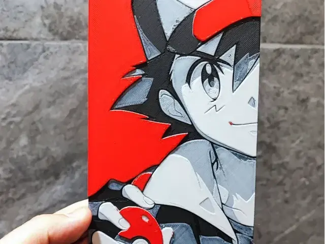 HueForge model: Ash - Pokemon by Garuda3D