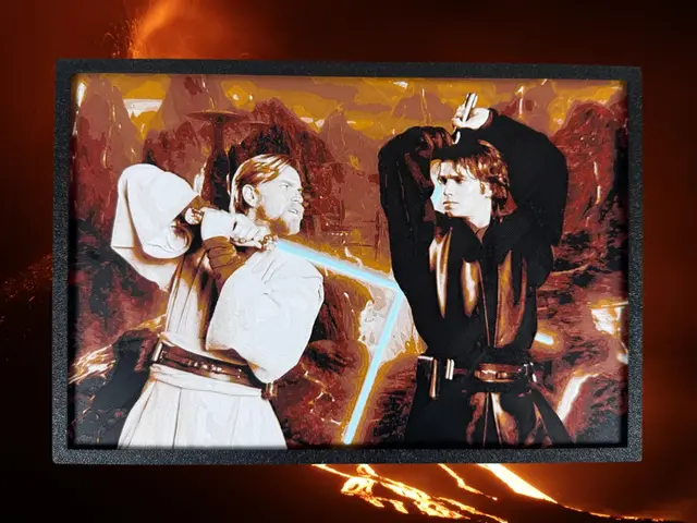 HueForge model: Duel on Mustafar - Obi Wan vs Anakin - Star Wars by Canadian Gamer