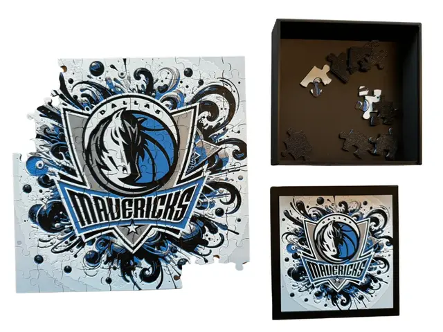 HueForge model: Dallas Mavericks - Puzzle & Lid by Canadian Gamer