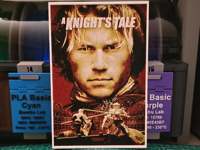HueForge model: A Knight's Tale Movie Poster - Hueforge Art by Lumpy3D