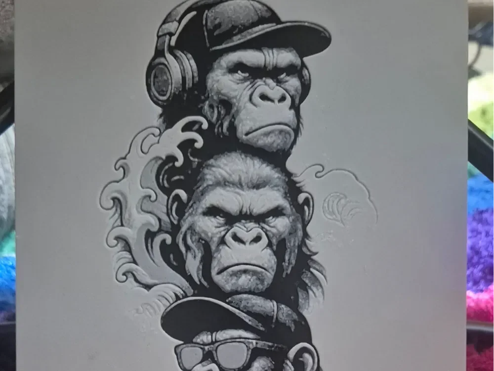 Three Wise Monkeys by Buntsta HueForge model: Three Wise Monkeys by Buntsta