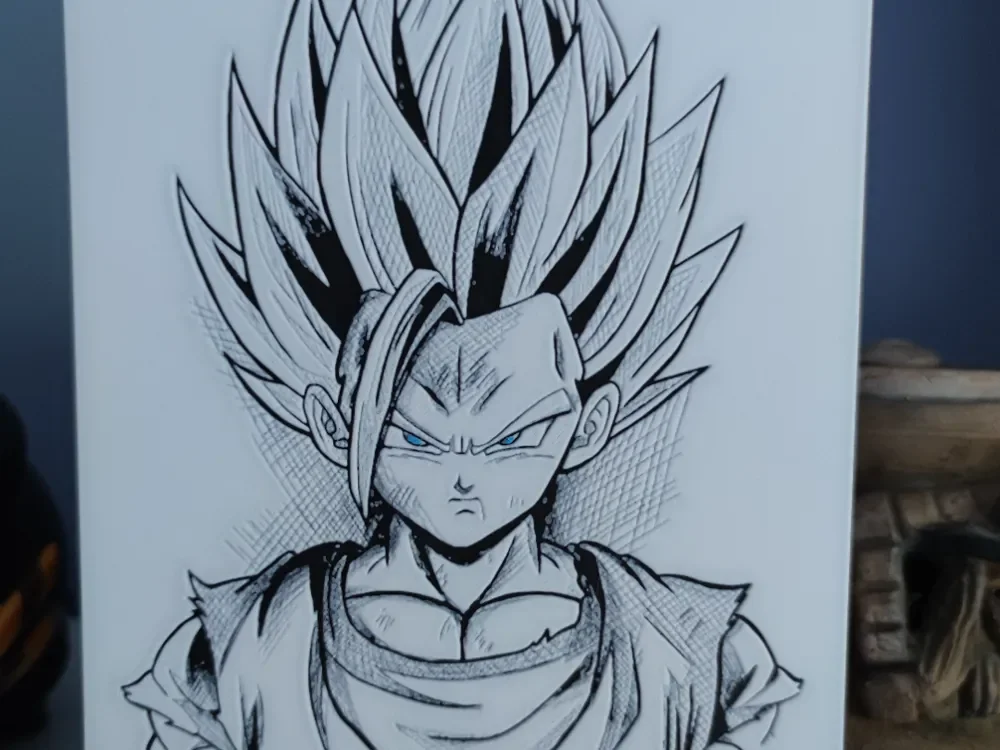 Hueforge Gohan SS2 by Litolunar HueForge model: Hueforge Gohan SS2 by Litolunar