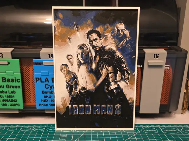 HueForge model: Iron Man 3 Movie Poster - Hueforge Art by Lumpy3D