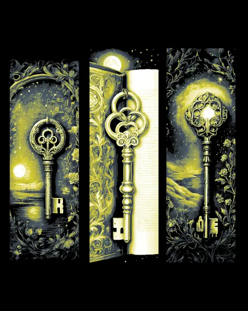 HueForge model: A key can open many things including fantasy and other worlds - set of Bookmarks by BooneCo3d