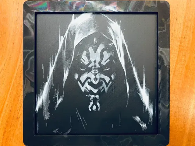HueForge model: Darth Maul (Black & White) by JustBe 3D Printing