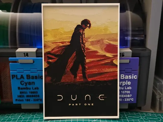 HueForge model: Dune Movie Poster - Hueforge Art by Lumpy3D