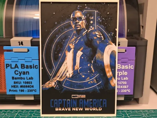 HueForge model: Captain America: Brave New World Poster - Hueforge by Lumpy3D