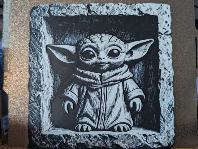 HueForge model: Slate style - baby yoda - hueforge by 3dGlow