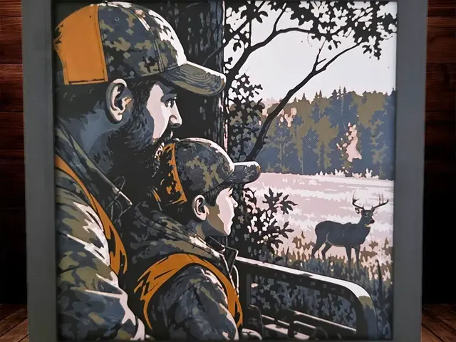 HueForge model: Father and Son's First Hunting Trip by Side Quest Hues
