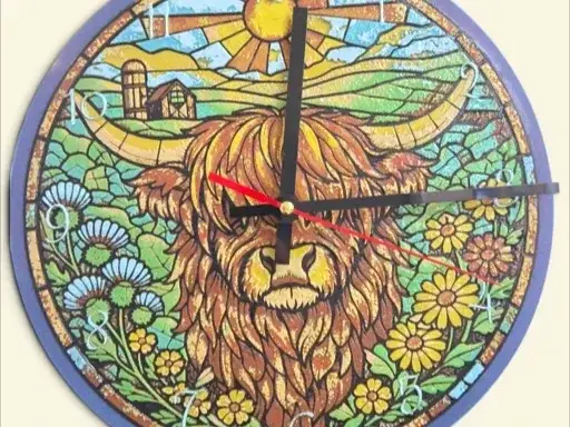 HueForge model: Highland Cow 245mm Clock Face by MythicHue's
