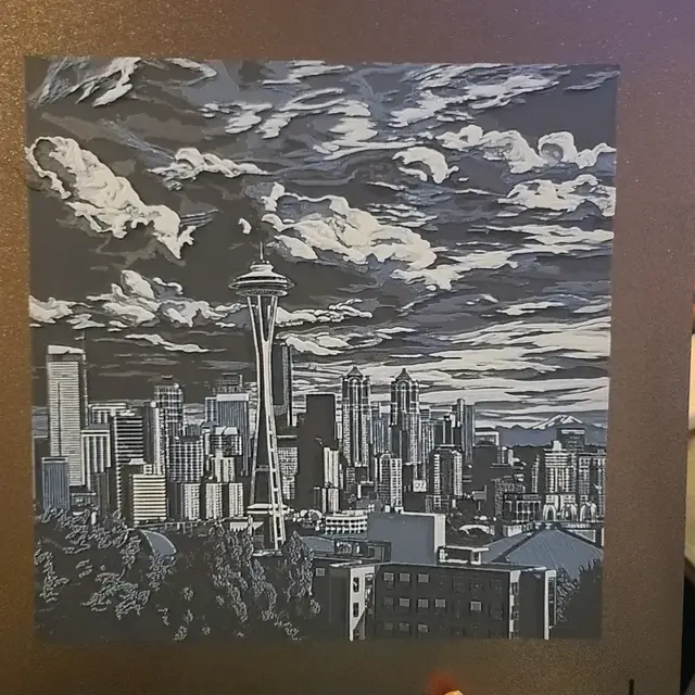 HueForge model: Seattle Skyline hueforge by the_bearded_jedi