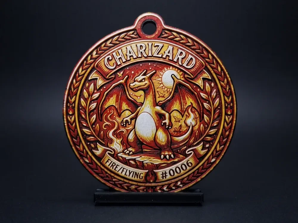Charizard #0006 - Pokemon Ornament by LED HueForge model: Charizard #0006 - Pokemon Ornament by LED