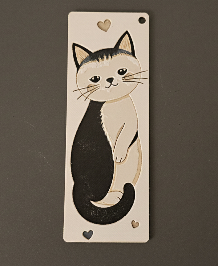 Valentine Kitty Bookmark7 - Hueforge - 4 colors by doodleddigital HueForge model: Valentine Kitty Bookmark7 - Hueforge - 4 colors by doodleddigital