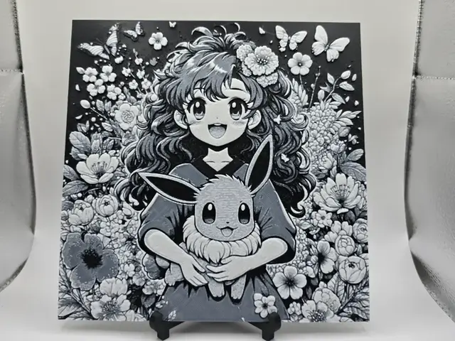 HueForge model: Girly Evoli Pokemon by Kactus Fpv