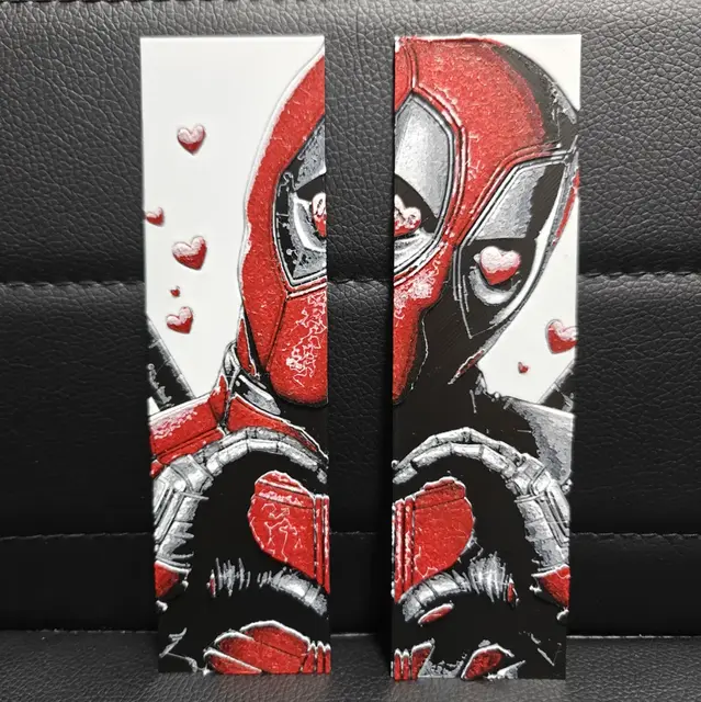 HueForge model: Deadpool Love dual-set Bookmark by TheHueforgeLady