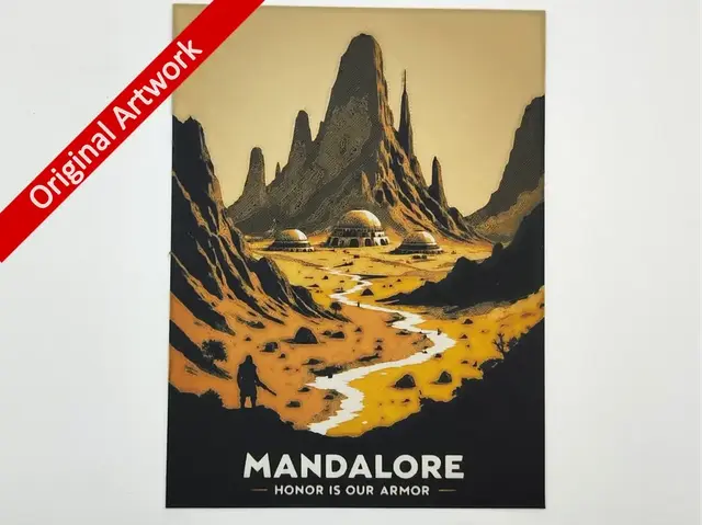HueForge model: Mandalore travel poster - hueforge by Altf4-Formation