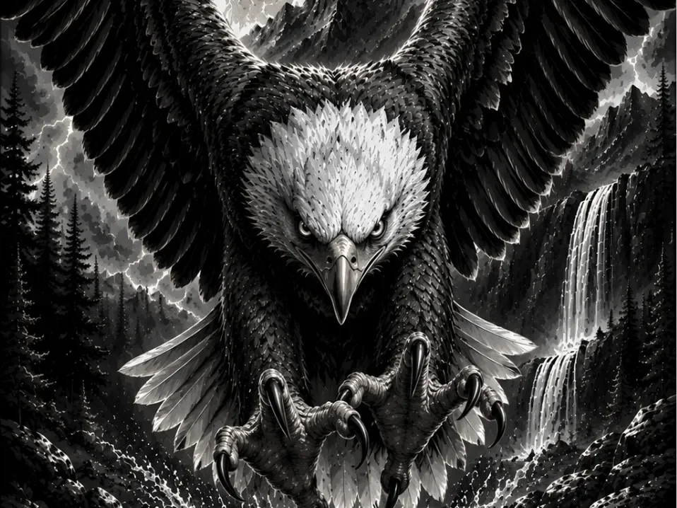 Eagle on the mountain by Hueforge Maker HueForge model: Eagle on the mountain by Hueforge Maker
