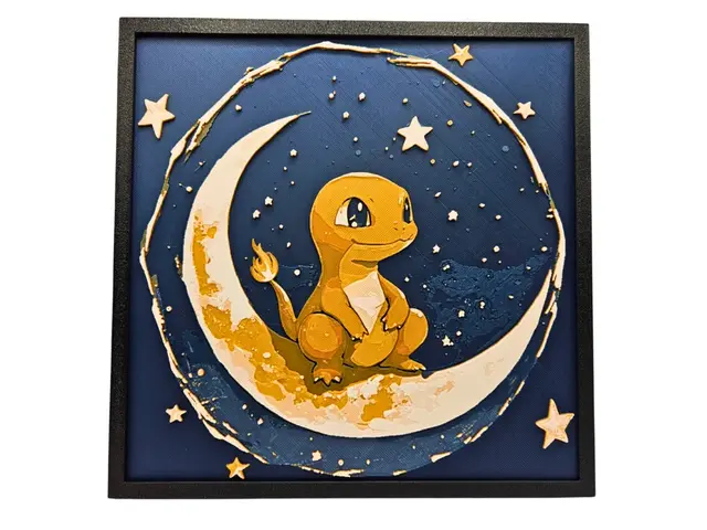 HueForge model: Charmander Moon (Pokemon Hueforge) by BusyKikiBee