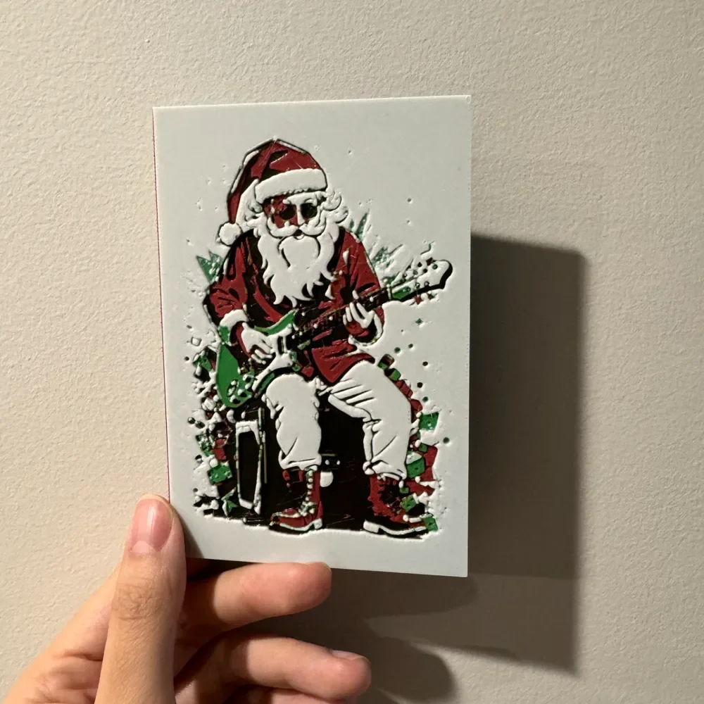 A Rockin' Christmas Card - Hueforge Print by cyanidesugar HueForge model: A Rockin' Christmas Card - Hueforge Print by cyanidesugar
