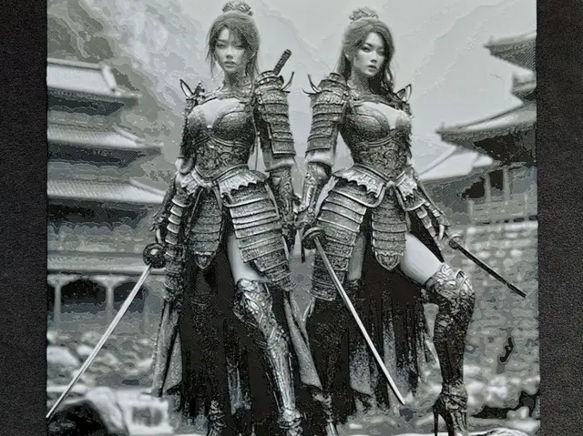 HueForge model: Samurai girl V. HueForge by fD.667