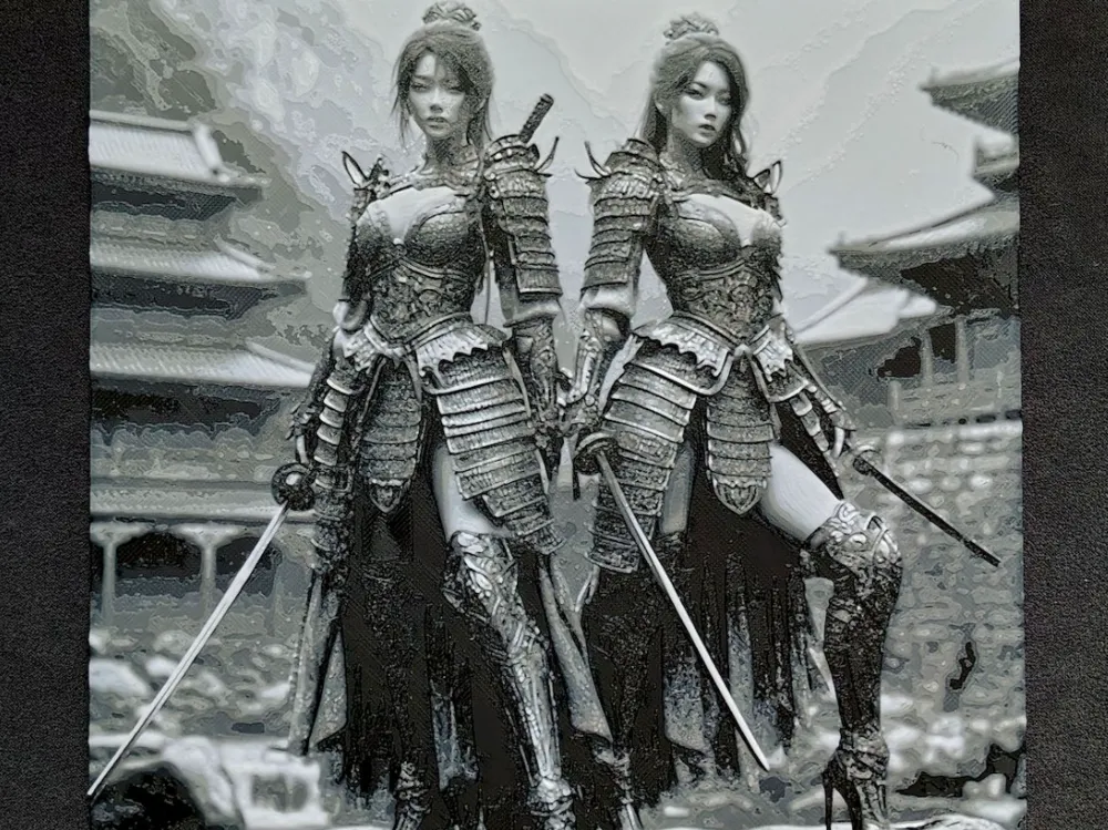 Samurai girl V. HueForge by fD.667 HueForge model: Samurai girl V. HueForge by fD.667