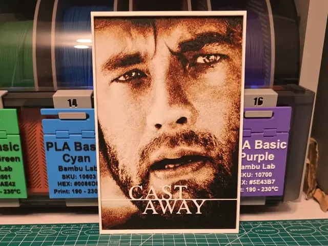 HueForge model: Cast Away Movie Poster - Hueforge Art by Lumpy3D