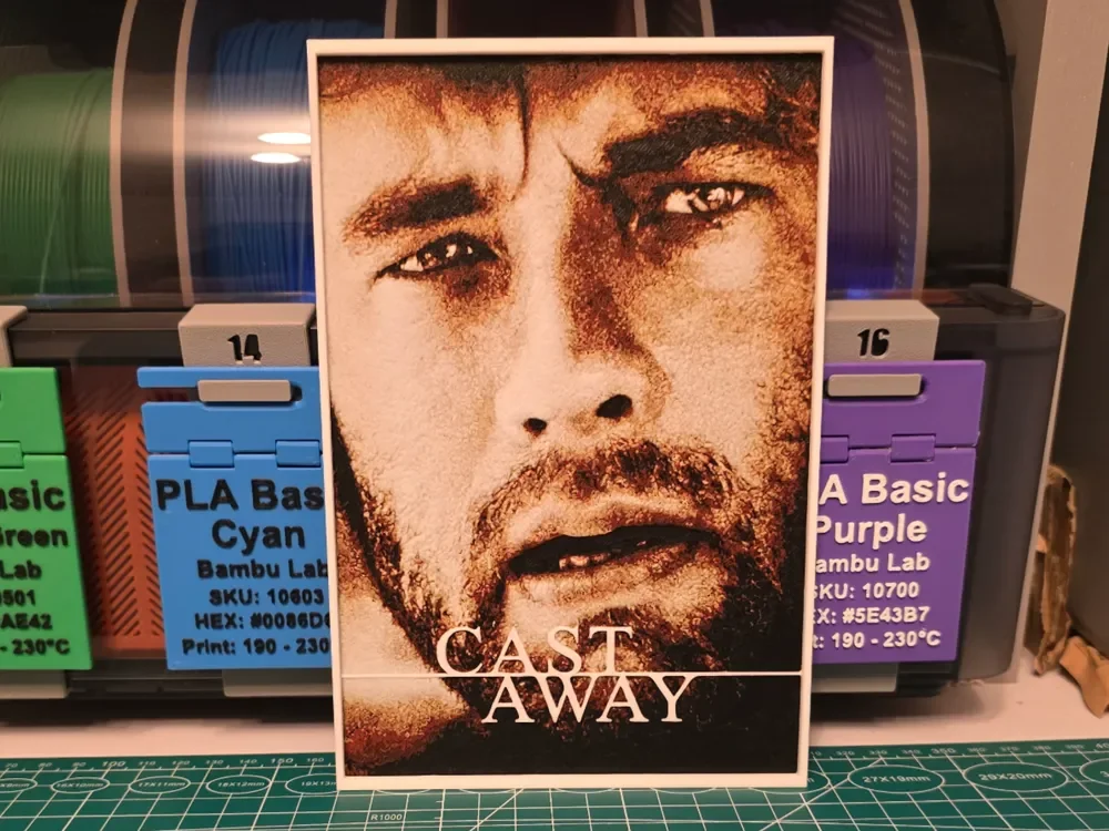 Cast Away Movie Poster - Hueforge Art by Lumpy3D HueForge model: Cast Away Movie Poster - Hueforge Art by Lumpy3D