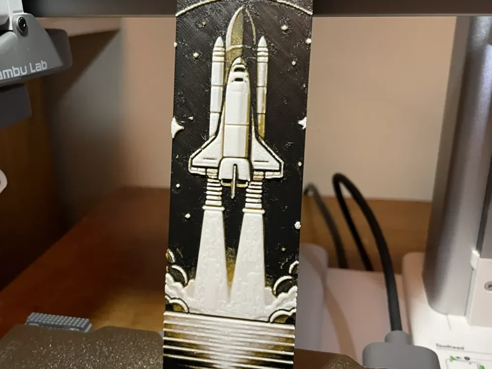 Space Shuttle Bookmark by 3D_Forged HueForge model: Space Shuttle Bookmark by 3D_Forged