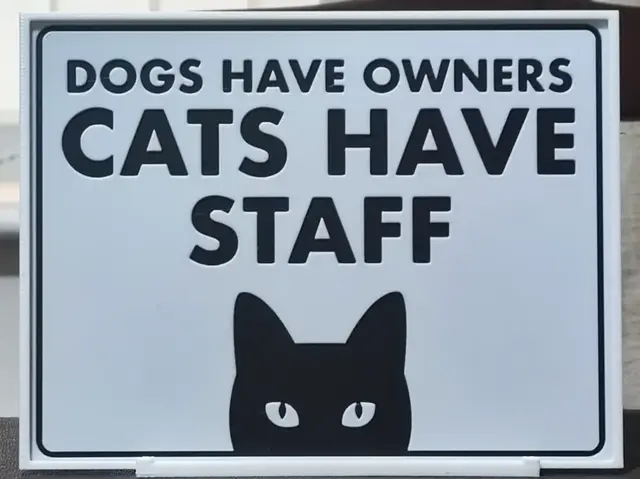 HueForge model: Cats Have Staff Sign - HueForge 2 Color by BoDad