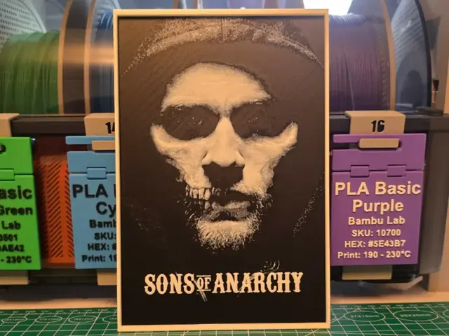 HueForge model: Sons of Anarchy Poster - Hueforge Art by Lumpy3D