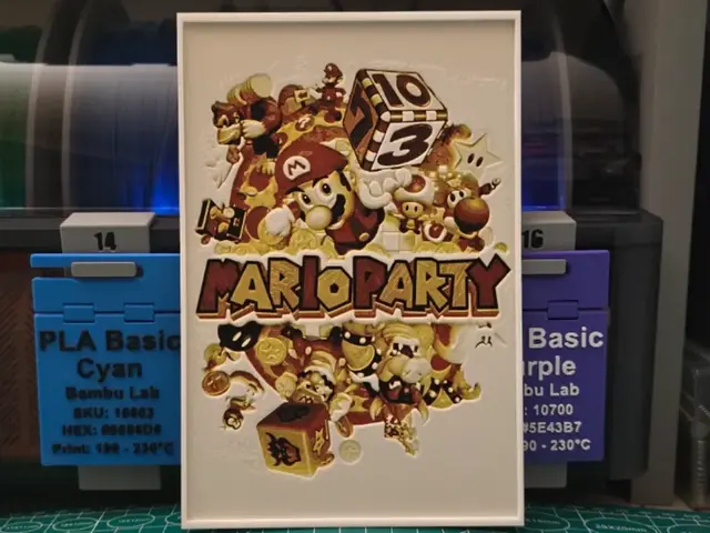 HueForge model: Mario Party Poster - Hueforge Art by Lumpy3D