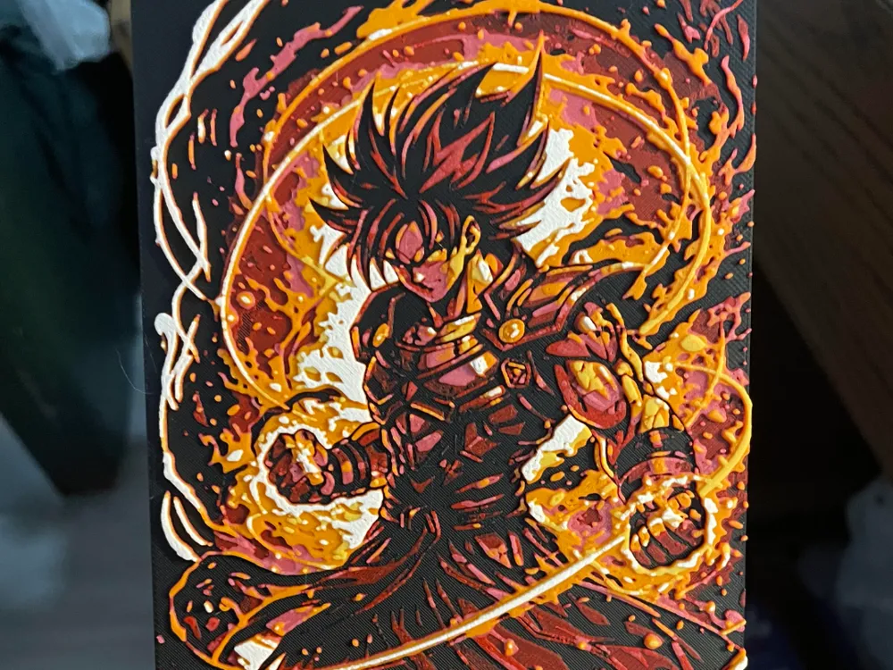 Goku DBZ Hueforge by Advancedtechworldwide HueForge model: Goku DBZ Hueforge by Advancedtechworldwide