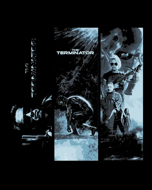 HueForge model: Fan Art of the Movies Series Terminator - Set of 3 Bookmarks by BooneCo3d