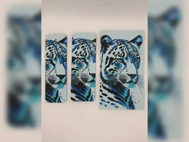 HueForge model: Blue Snow Leopard Bookmark Set by Thadius