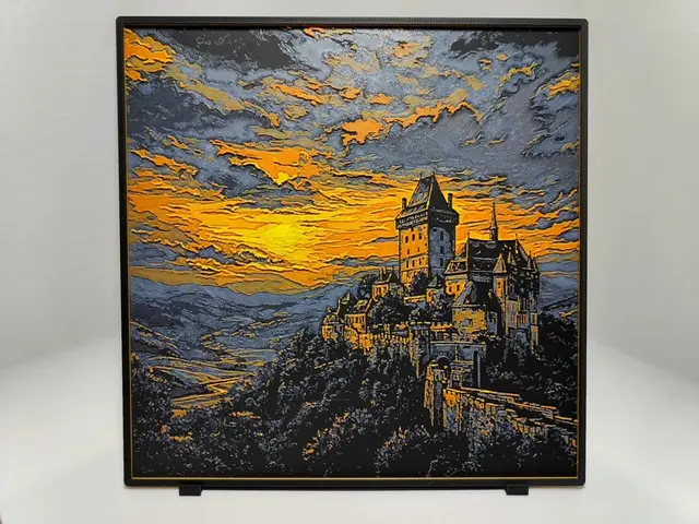 HueForge model: Karlštejn Castle Sunset - Hueforge by BeaN