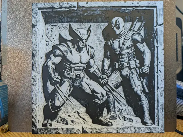 HueForge model: Slate look - deadpool and walverine - hueforge by 3dGlow