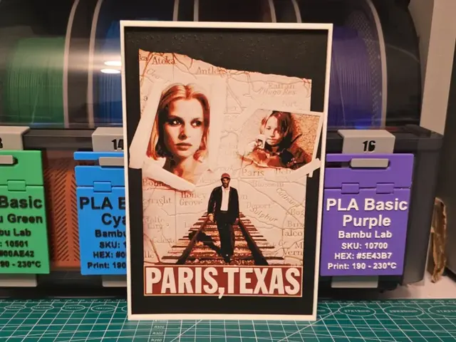 HueForge model: Paris, Texas Movie Poster - Hueforge Art by Lumpy3D