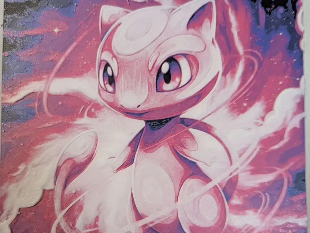 mew v6 pokemon by ZombiePaint3D HueForge model: mew v6 pokemon by ZombiePaint3D