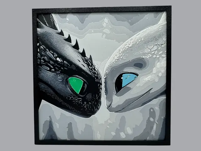 HueForge model: Toothless and Light Fury by Canadian Gamer