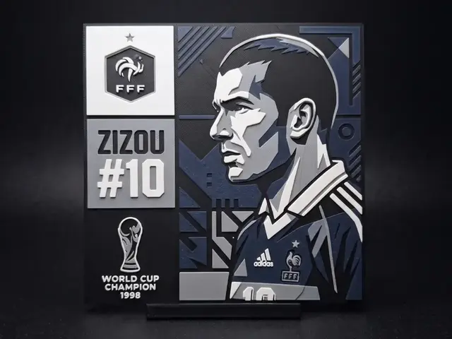 HueForge model: Zinedine Zidane Tribute - Wall Art by LED