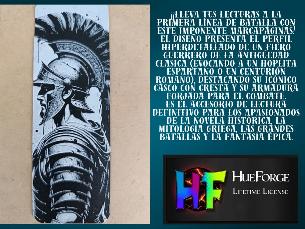 Spartan Warrior Bookmark by FYTY112 HueForge model: Spartan Warrior Bookmark by FYTY112