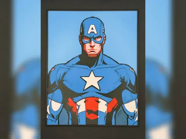 HueForge model: Captain America Comic Portrait by Thadius