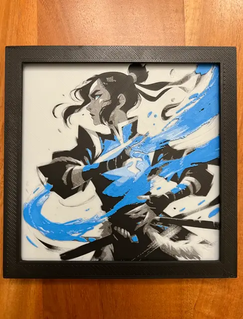 HueForge model: Korra from The Legend of Korra by JustBe 3D Printing