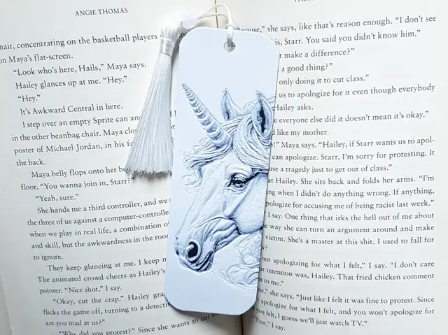 HueForge model: Bookmark, Unicorn Sketch by Dame Jo