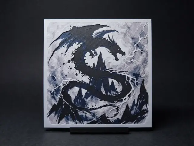HueForge model: Swirling Dragon - Hueforge Wall Art by LED