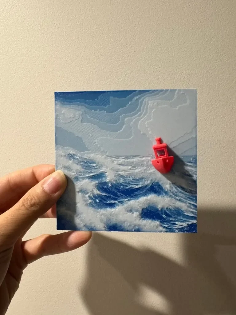 Benchy in a Storm by cyanidesugar HueForge model: Benchy in a Storm by cyanidesugar